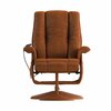 Flash Furniture Hall Massaging Heat Controlled Adjustable Recliner and Ottoman w/ Wrapped Base in Brown LeatherSoft BT-7600P-MASSAGE-CGN-GG